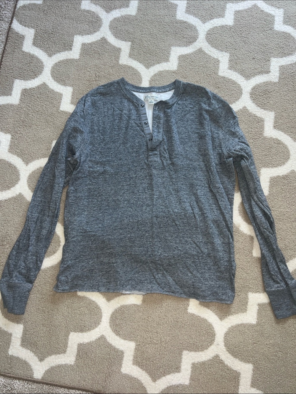 J. Crew Men's Long-Sleeve Henley in Gray
